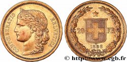 SWITZERLAND 20 Francs Helvetia 1886 Berne
