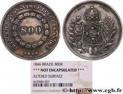BRÉSIL - EMPIRE DU BRÉSIL - PIERRE II 800 reis 1846  AU