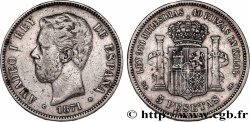 SPAIN 5 Pesetas Amédée Ier (1874) 1871 Madrid