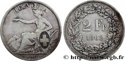 SUISSE 2 Francs Helvetia 1862 Berne