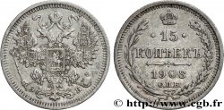 RUSSIE 15 Kopecks aigle bicéphale 1908 Saint-Petersbourg