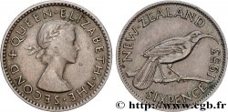NOUVELLE-ZÉLANDE 6 Pence Elisabeth II 1957 
