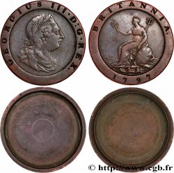 GRAN BRETAGNA - GIORGIO III Boîte de forçat réalisée à partir d’une monnaie de 2 Pence 1797 Soho