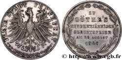 ALLEMAGNE - VILLE LIBRE DE FRANCFORT 2 Gulden 100e anniversaire de la naissance de Goethe 1849 Francfort