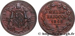ITALIEN - KIRCHENSTAAT - PIE IX. Giovanni Maria Mastai Ferretti) 1/2 Baiocco an IV 1848 Rome