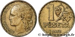 ESPAGNE 1 Peseta monnayage républicain 1937 Castellón de la Plana