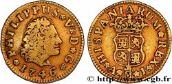 ESPAGNE - ROYAUME D ESPAGNE - PHILIPPE V DE BOURBON 1/2 Escudo  1746 Madrid