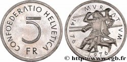 SUIZA 5 Francs Proof 500e anniversaire de la bataille de Murten 1976 Berne