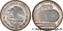 MEXIQUE 25 Pesos Proof coupe du Monde de football 1986 1985  SPL