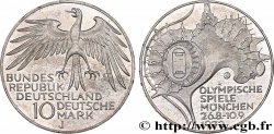 ALLEMAGNE 10 Mark XXe J.O. Munich : basket-ball et canoeing / aigle 1972 Hambourg