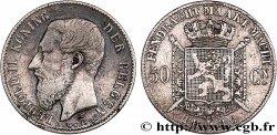 BELGIUM 50 Centiemen (Centimes) Léopold II 1886