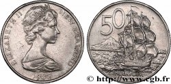 NOUVELLE-ZÉLANDE 50 Cents Elisabeth II / trois-mats Endeavour 1982 Ottawa TTB+