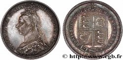 GRANDE BRETAGNE - VICTORIA 6 Pence Victoria “buste du jubilé”, type écu 1887 
