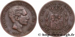 ESPAGNE 10 Centimos Alphonse XII 1877 Oeschger Mesdach & CO