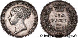 ROYAUME-UNI 6 Pence Victoria tête jeune 1859 Londres