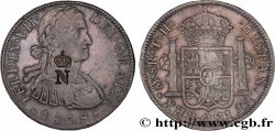 MEXIQUE - FERDINAND VII 8 Reales, contremarque N couronné 1808 Mexico