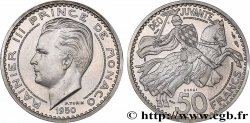 MONACO - PRINCIPAUTÉ DE MONACO - RAINIER III Essai - Piéfort Argent de 50 Francs 1950 Paris