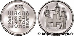 SWITZERLAND 5 Francs Proof centenaire de la révision de la constitution 1974 Berne - B