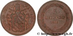 ITALIE - ÉTATS DU PAPE - PIE IX (Jean-Marie Mastai Ferretti) 5 Baiocchi an VII 1852 Rome