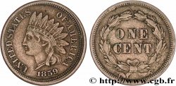 ÉTATS-UNIS D AMÉRIQUE 1 Cent tête d’indien 1859 Philadelphie