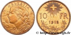 SUISSE 10 Francs or  Vreneli  1912 Berne