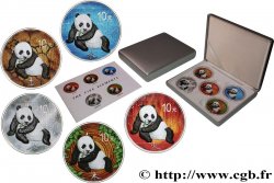 REPUBBLICA POPOLARE CINESE Lot de 5 x 10 Yuan Proof Panda - Cinq éléments 2015
