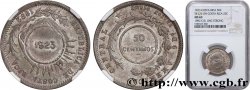 COSTA RICA 50 Centimos emblème surfrappe sur 25 Centavos 1892 1923 Heaton