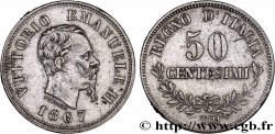 ITALIE - ROYAUME D ITALIE - VICTOR-EMMANUEL II 50 Centesimi 1867 Turin