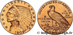 ÉTATS-UNIS D AMÉRIQUE 2 1/2 Dollars  Indian Head  1909 Philadelphie