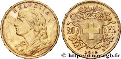 OR, PALLADIUM ET PLATINE INVESTISSEMENT 20 Francs  Vreneli   1915 Berne SUP