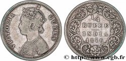BRITISH INDIA 1/4 Roupie Victoria 1876 Calcutta