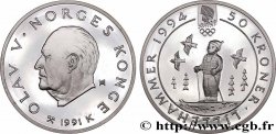 NORVÈGE 50 Kroner Proof J.O. Lillehammer 1994 - enfant skieur 1991 Konsberg