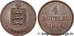 GUERNSEY 4 Doubles armes du baillage de Guernesey 1914 Heaton
