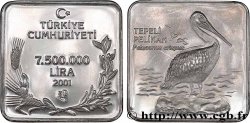 TURCHIA 7.500.000 Lira Proof Tepeli Pelikan 2001 Istanbul