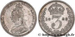 ROYAUME-UNI 3 Pence Victoria buste du jubilé 1893 