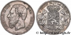 BELGIQUE 5 Francs Léopold II 1870