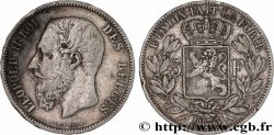BELGIQUE 5 Francs Léopold II 1873