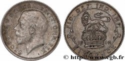 ROYAUME-UNI 6 Pence Georges V / lion surmontant une couronne 1914 
