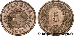 SUISSE 5 Centimes (Rappen) croix suisse 1877 Berne - B