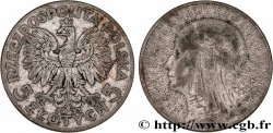 POLONIA 5 Zlotych reine Jadwiga 1933 Varsovie