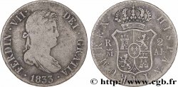 ESPAGNE - ROYAUME D ESPAGNE - FERDINAND VII 2 Reales 1833 Madrid