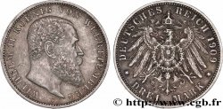 ALLEMAGNE - ROYAUME DE WURTEMBERG GUILLAUME II 3 Mark 1909 Stuttgart
