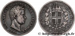 ITALIE - ROYAUME DE SARDAIGNE - CHARLES-ALBERT 50 Centesimi  1845 Turin TTB