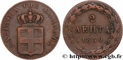 GRÈCE - ROYAUME DE GRÈCE - OTHON 2 Lepta, 1er type 1839  TTB
