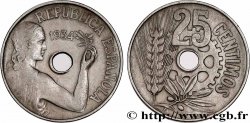 ESPAGNE 25 Centimos monnayage républicain 1934