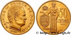 MONACO - PRINCIPAUTÉ DE MONACO - RAINIER III Essai de 50 Centimes en or 1962 Paris