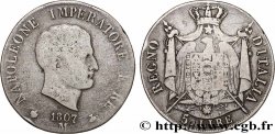 ITALIA - REINO DE ITALIA - NAPOLEóNE I 5 Lire 1807 Milan BC+