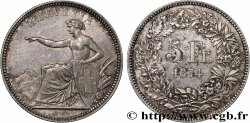 SUISSE 5 Francs Helvetia assise 1874 Bruxelles