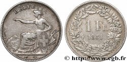 SWITZERLAND 1 Franc Helvetia 1851 Paris