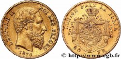 OR, PALLADIUM ET PLATINE INVESTISSEMENT 20 Francs Léopold II 1870 Bruxelles TTB